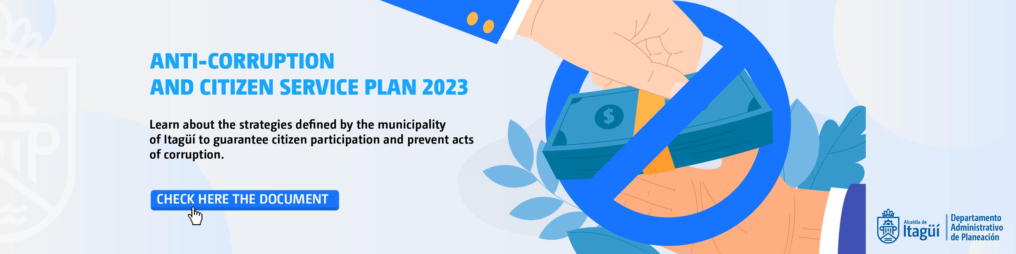 Here is the document on the 2023 anti-corruption and citizen service plan of the municipality of Itagüí