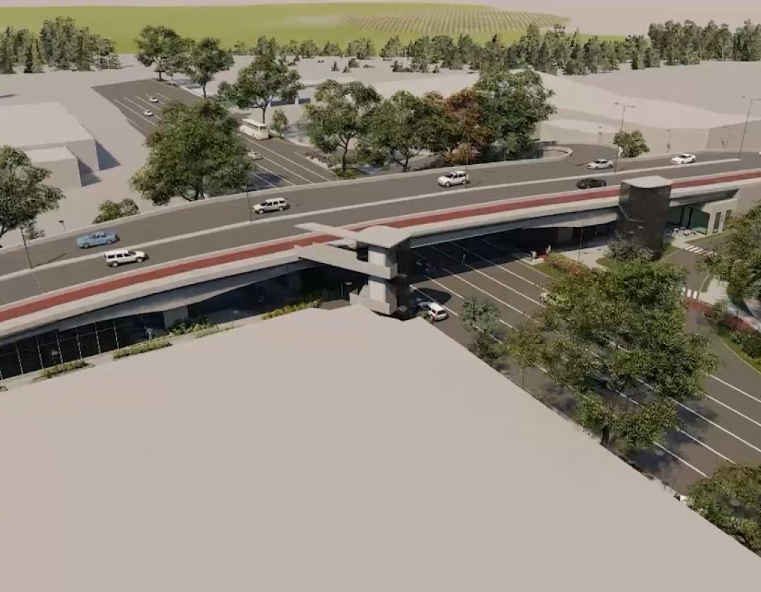 Render intercambio vial autopista Sur